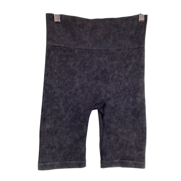 Double Zero Womens High-Waisted Ribbed Biker Shorts Size Small Gray‎ - Picture 1 of 7